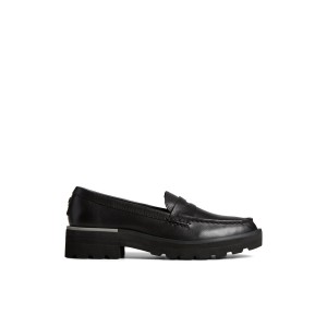 Black Sperry Lug Penny Loafer | 7250-YQHPF