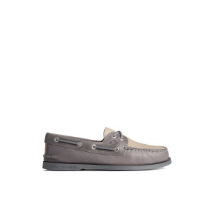 Grey Sperry Authentic Original Tumbled Boat Shoe | 0439-BQZKD