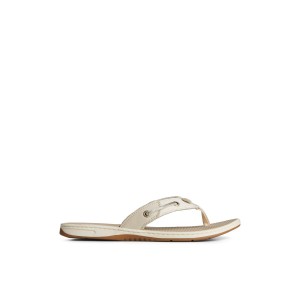 Grey Sperry Seafish Metallic Flip Flop | 9065-RXZAC