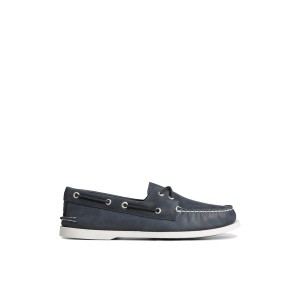 Navy Sperry Authentic Original Cross Lace Boat Shoe | 4652-MZLKN