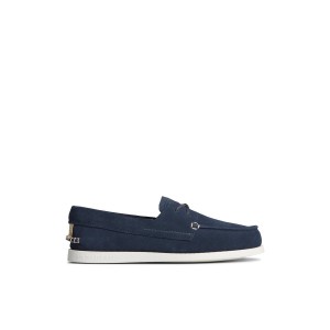 Navy Sperry Authentic Original Sirocco Suede Boat Shoe | 6510-OXGJT