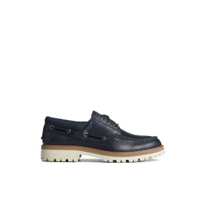 Navy Sperry Authentic Original Unlined Lug 3-Eye Boat Shoe | 1345-HOJPX