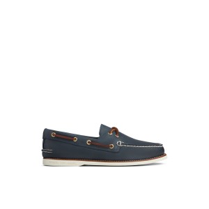 Navy Sperry Gold Cup Authentic Original Boat Shoe | 7318-LNTSJ