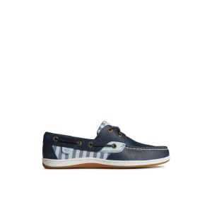 Navy Sperry Koifish Stripe Boat Shoe | 5470-RYDNC