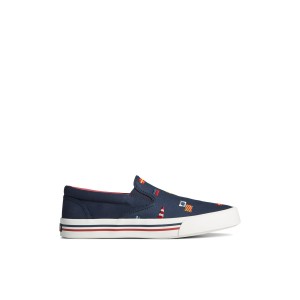 Navy Sperry Striper II Nautical Slip On Sneaker | 4316-DEOWL