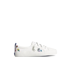 White Sperry Crest Vibe Floral Sneaker | 8940-PYVMC