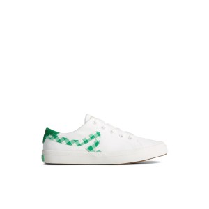 White Sperry Sandy Gingham Sneaker | 8410-DXTFZ