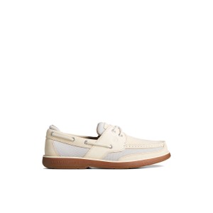 White Sperry Surveyor 2-Eye Boat Shoe | 0687-QUVDS