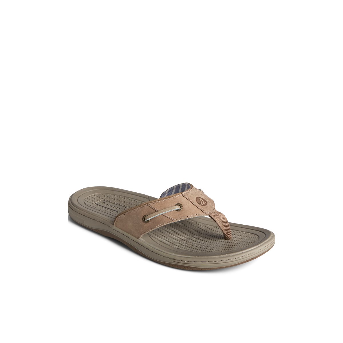 Beige Sperry Baitfish Leather Flip Flop | 1947-DIOMX