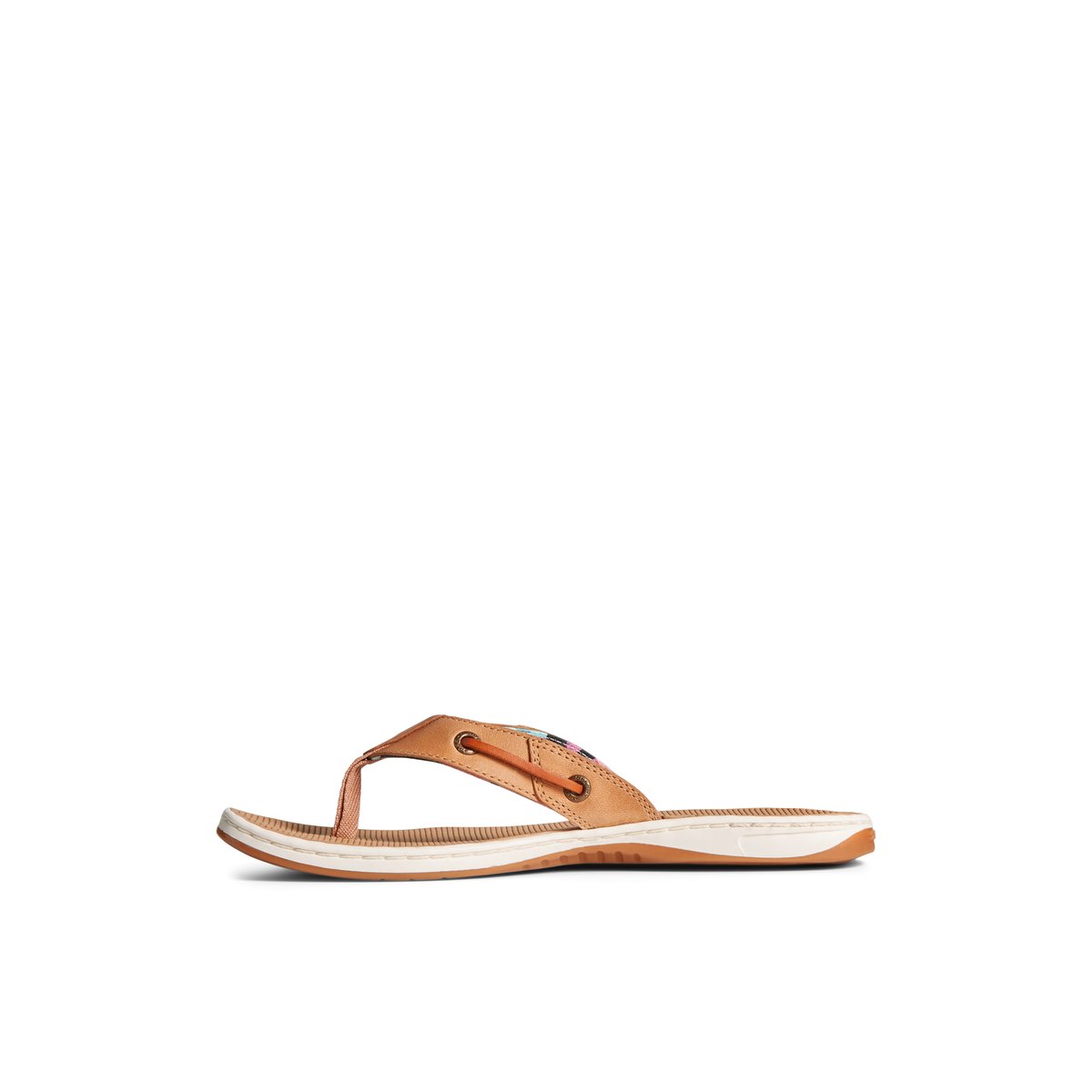 Beige Sperry Seafish Leather Flip Flop | 2653-OGXJZ