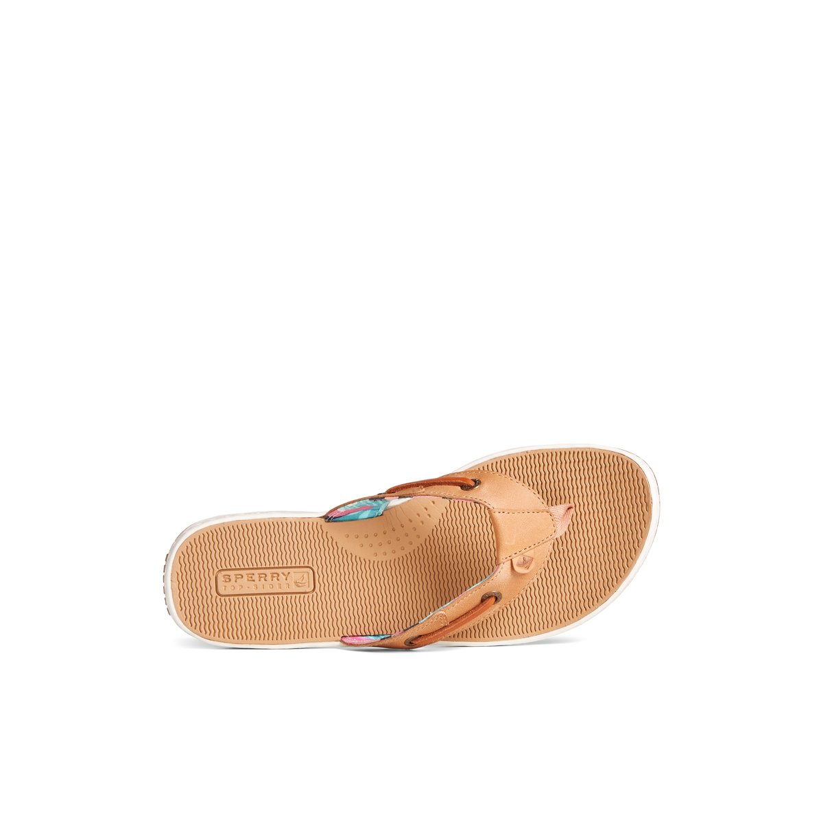 Beige Sperry Seafish Leather Flip Flop | 2653-OGXJZ