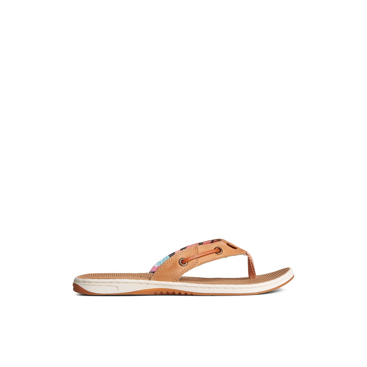 Beige Sperry Seafish Leather Flip Flop | 2653-OGXJZ