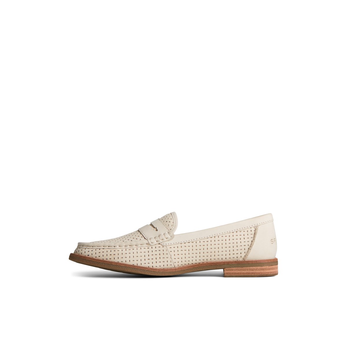 Beige Sperry Seaport Perforated Penny Loafer | 9038-HNRTZ