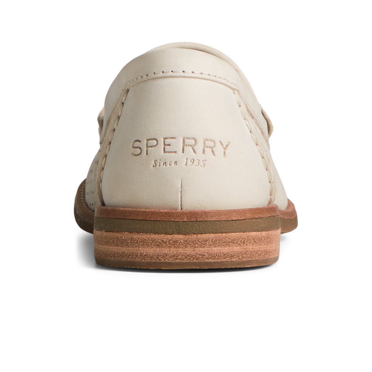 Beige Sperry Seaport Perforated Penny Loafer | 9038-HNRTZ