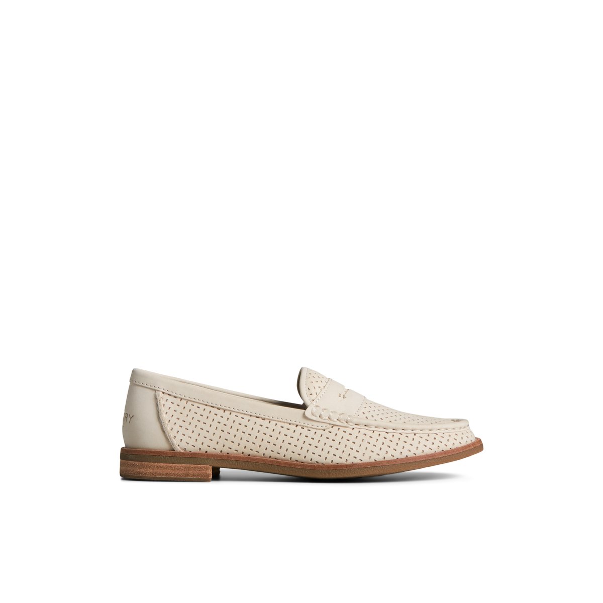 Beige Sperry Seaport Perforated Penny Loafer | 9038-HNRTZ