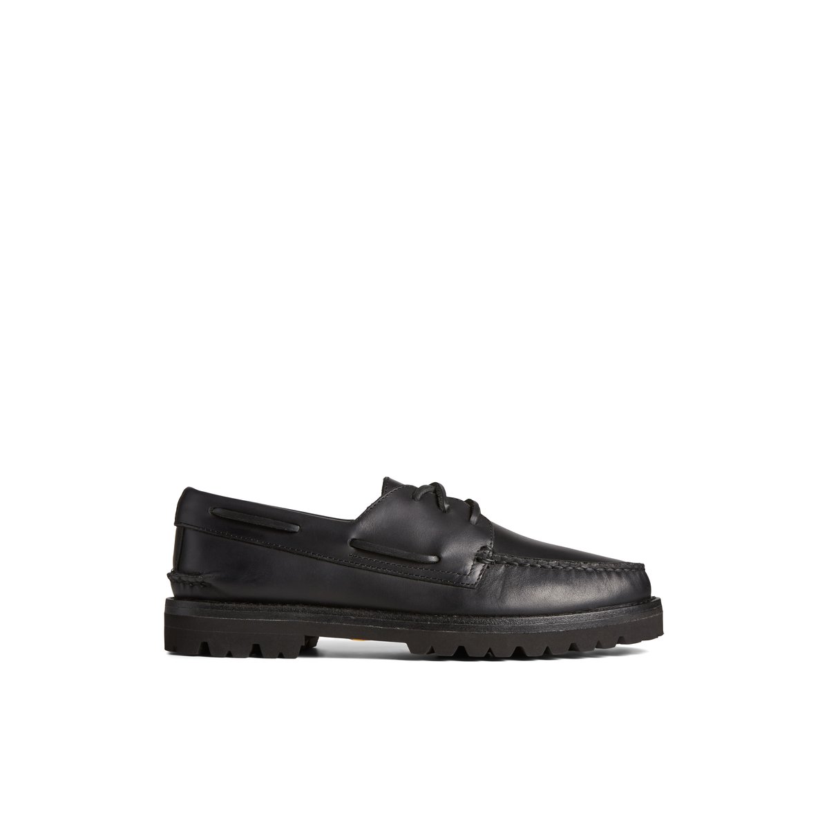 Black Sperry Authentic Original 3-Eye Vibram Boat Shoe | 6875-PZVYB