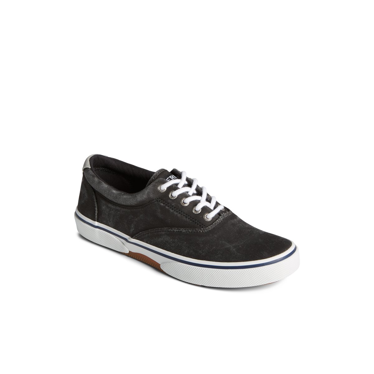 Black Sperry Halyard CVO Salt Washed Sneaker | 6537-DCKJZ