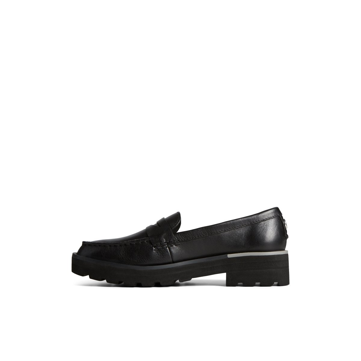 Black Sperry Lug Penny Loafer | 7250-YQHPF