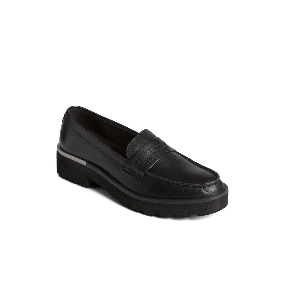 Black Sperry Lug Penny Loafer | 7250-YQHPF