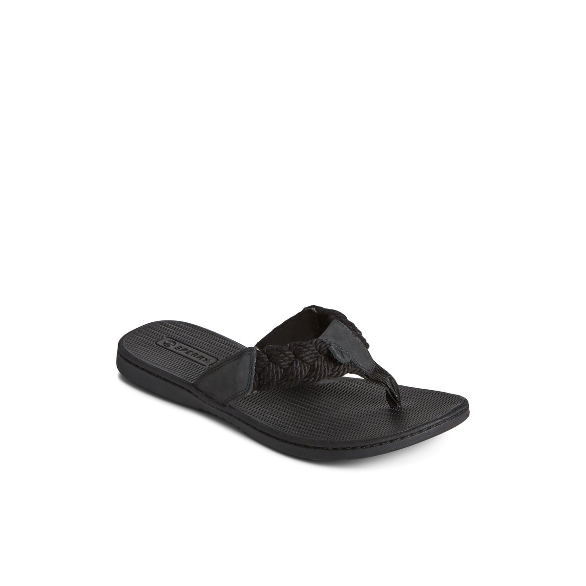 Black Sperry Parrotfish Braid Sandal | 0263-MCUVP