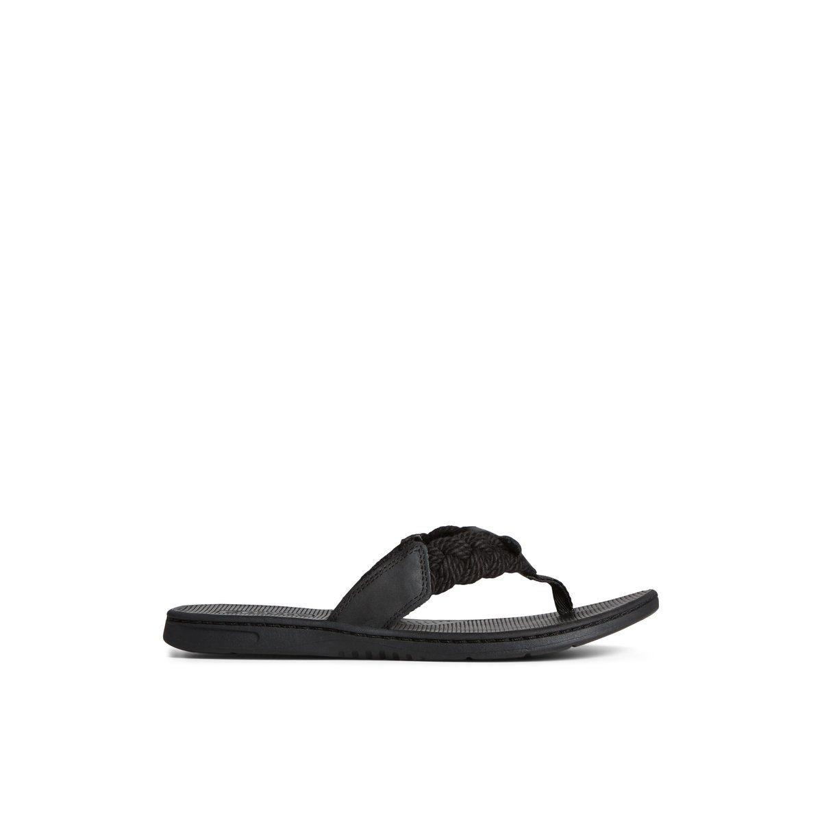 Black Sperry Parrotfish Braid Sandal | 0263-MCUVP