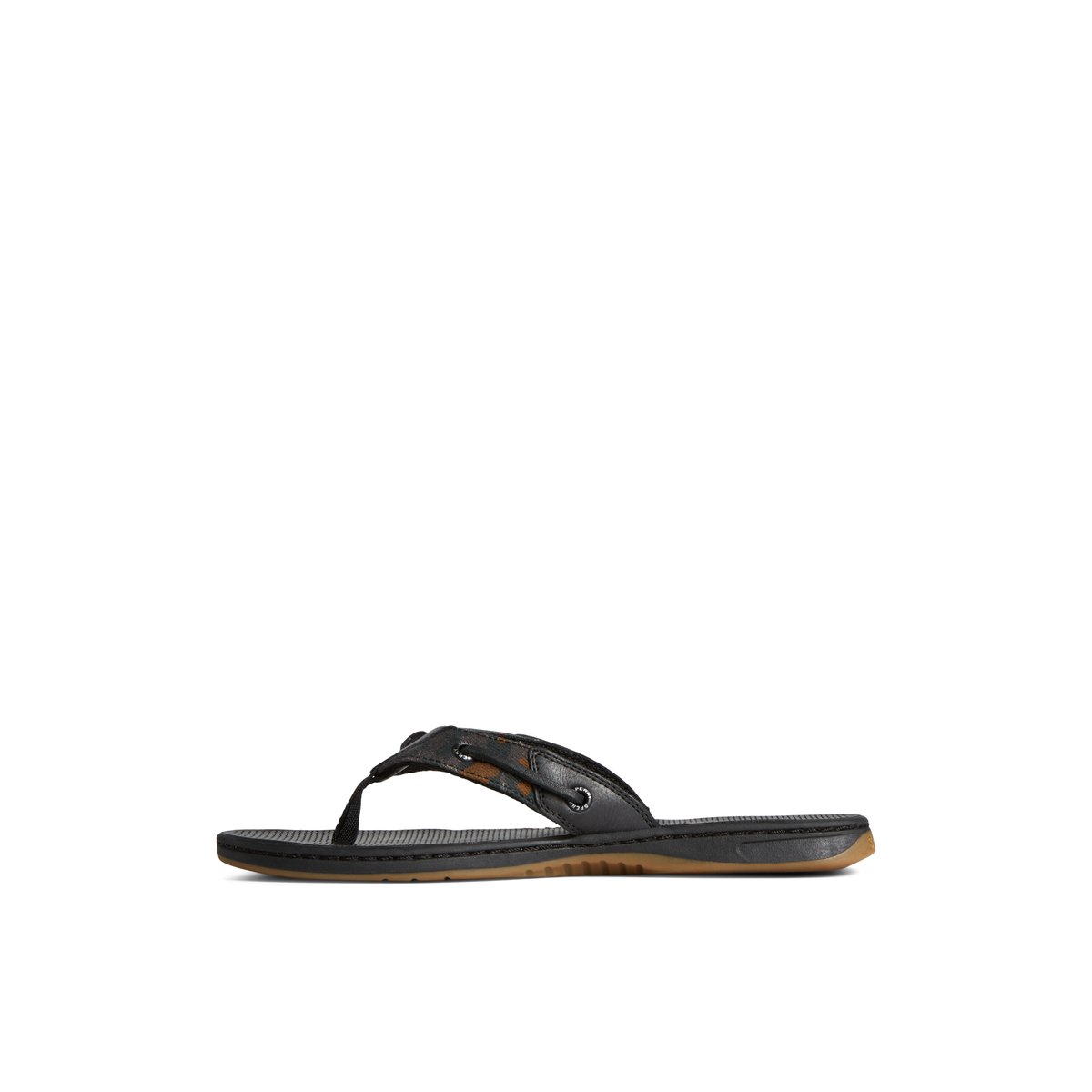 Black Sperry Seafish Flip Flop | 3285-HTYZB