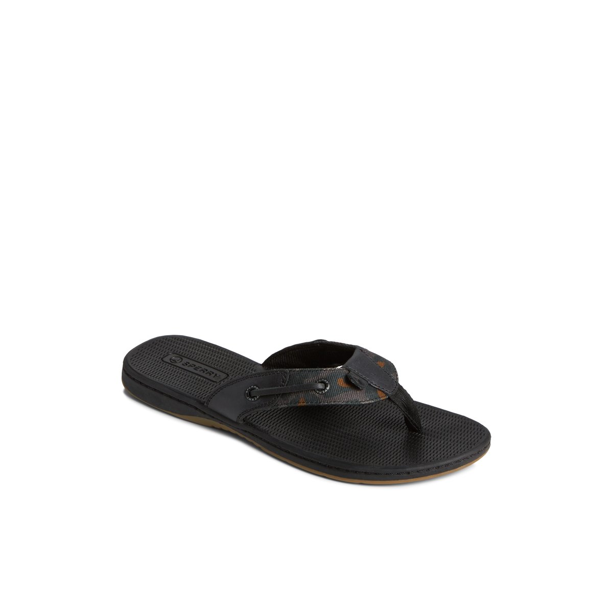 Black Sperry Seafish Flip Flop | 3285-HTYZB