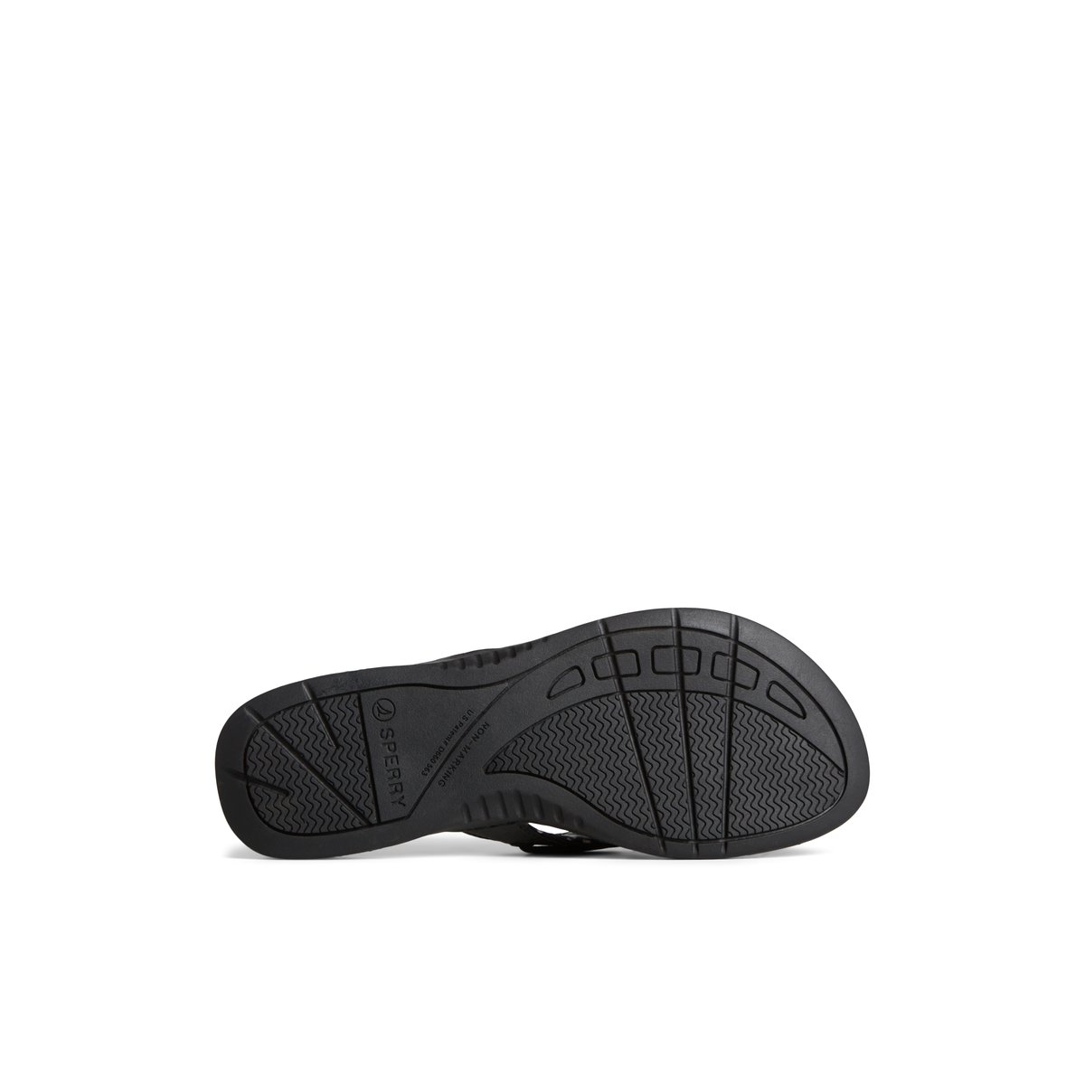 Black Sperry Seafish Leather Flip Flop | 5042-BVWSN