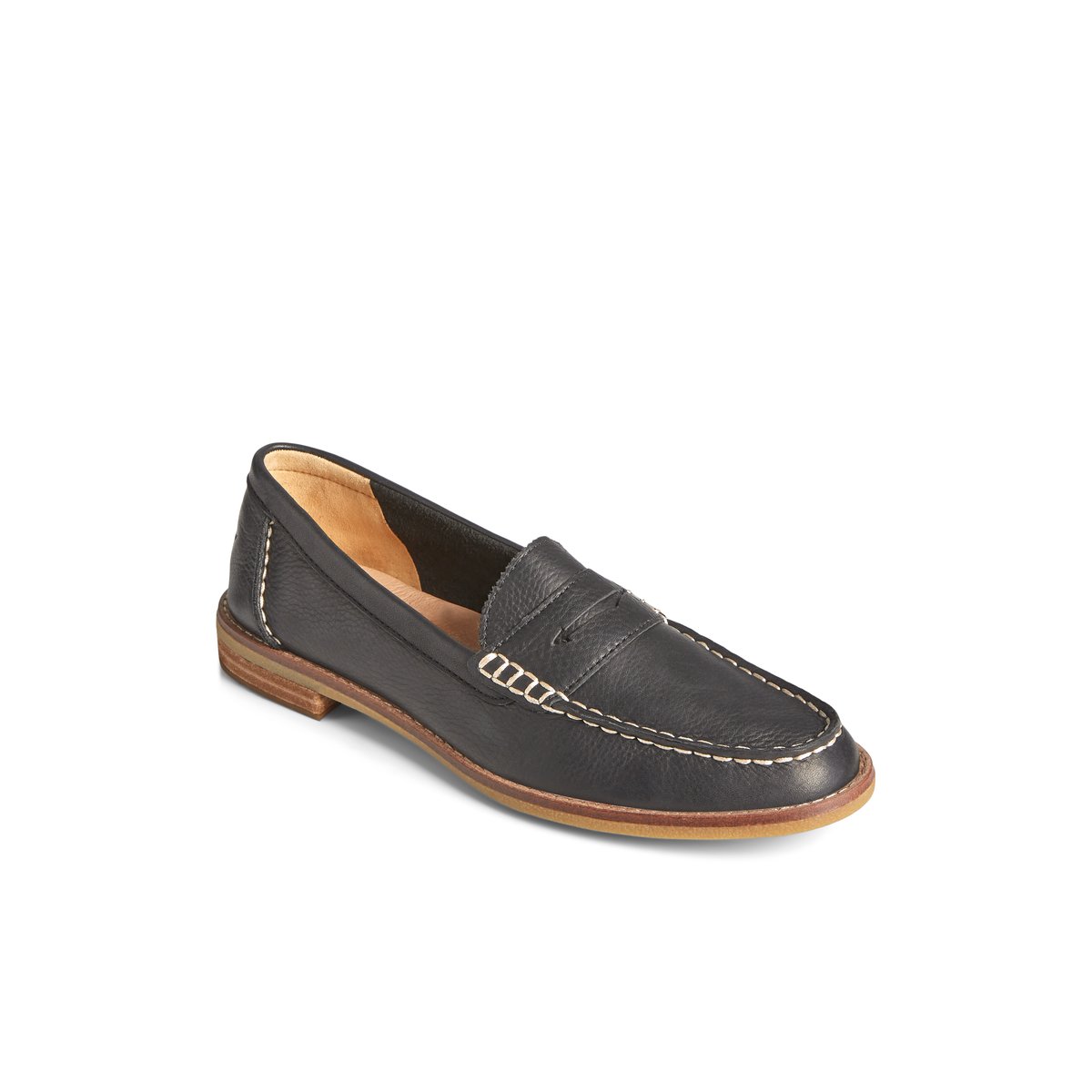 Black Sperry Seaport Penny Leather Loafer | 7395-YOTUF