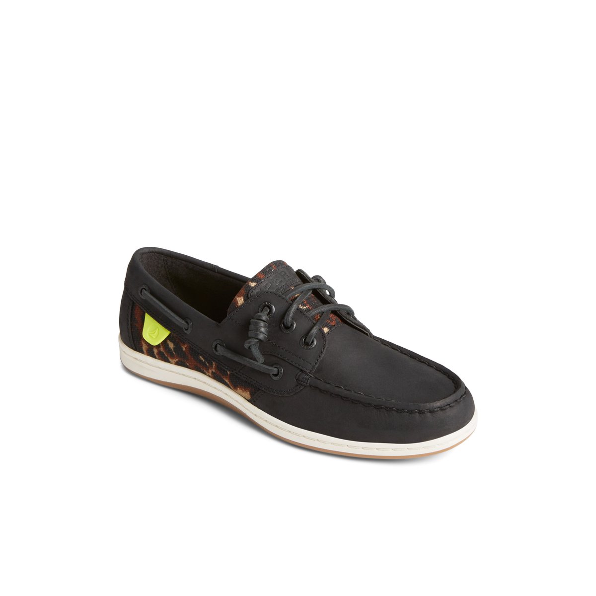 Black Sperry Songfish Cheetah Boat Shoe | 4659-PZJDB