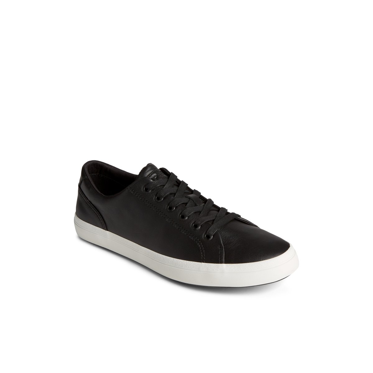 Black Sperry Striper II LLT Leather Sneaker | 3726-JOVIT