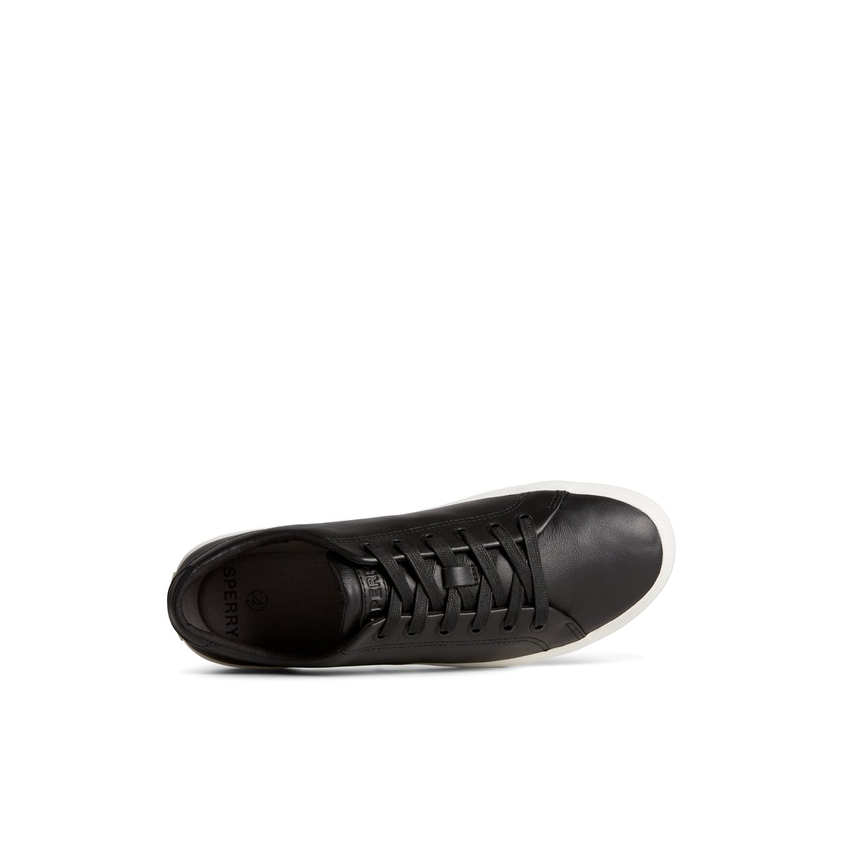 Black Sperry Striper II LLT Leather Sneaker | 3726-JOVIT