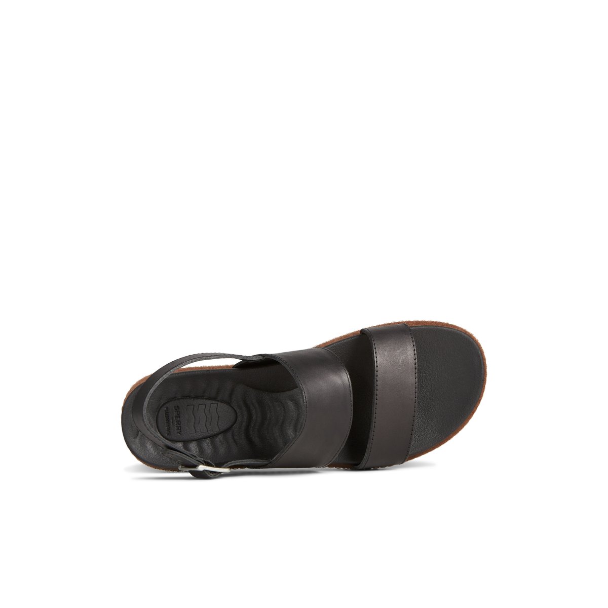 Black Sperry Waveside PLUSHWAVE Backstrap Sandal | 4396-DBEJI