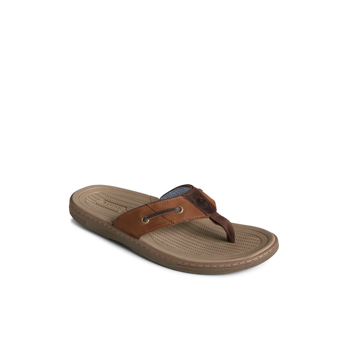 Brown Sperry Baitfish Leather Flip Flop | 9012-FZNBI