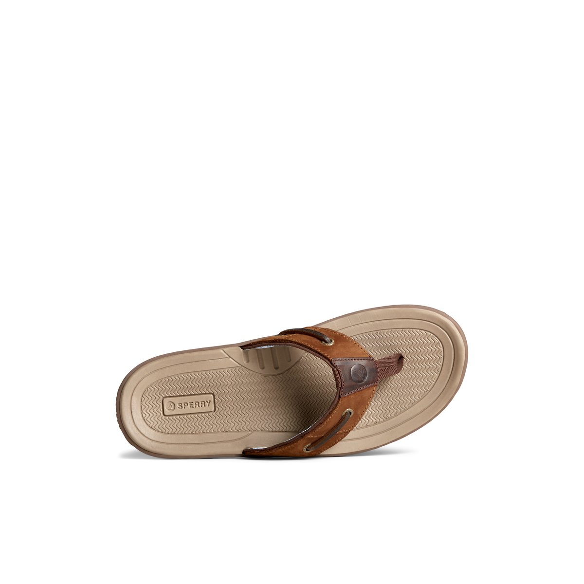 Brown Sperry Baitfish Leather Flip Flop | 9012-FZNBI