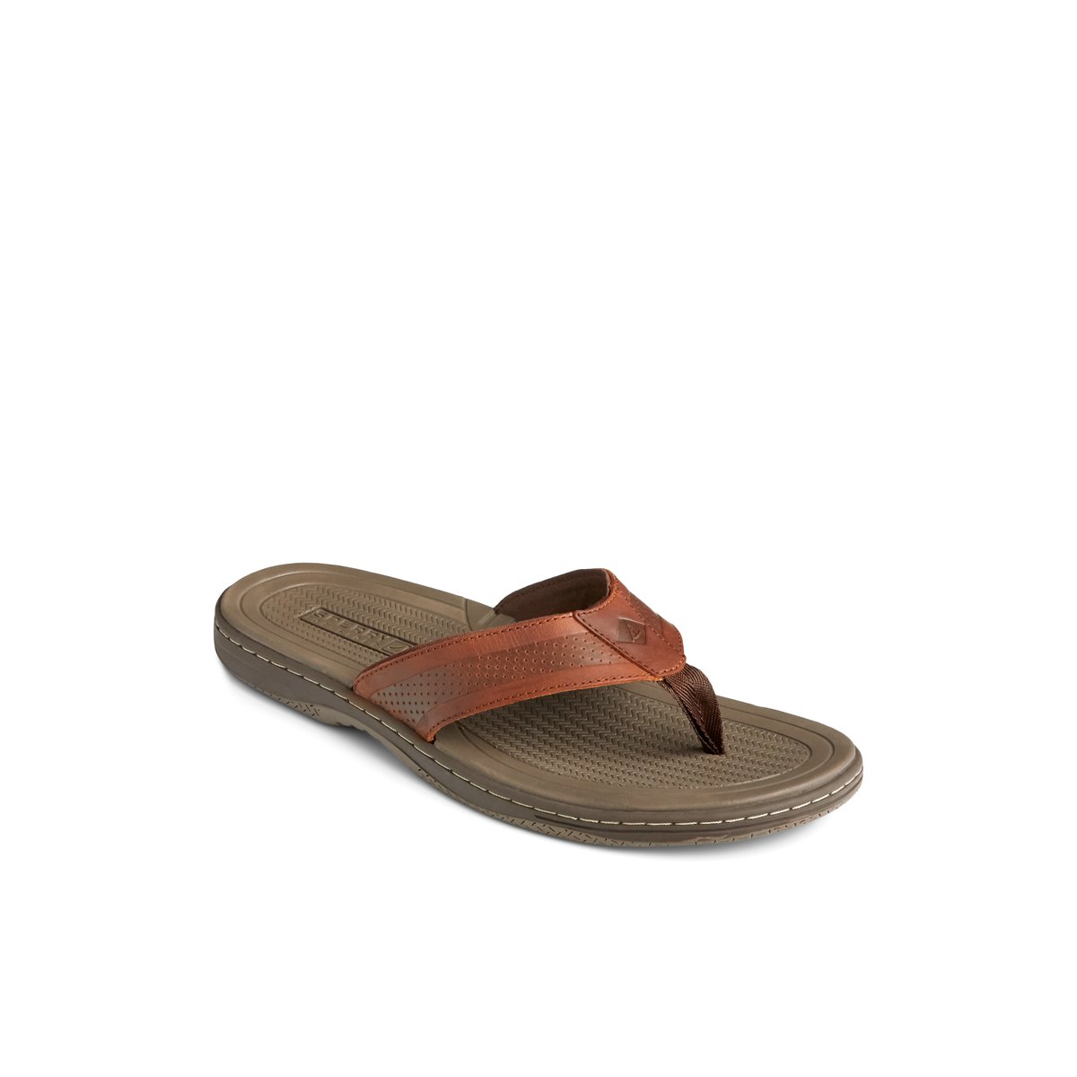 Brown Sperry Havasu Perf Flip Flop | 1067-GZNXH