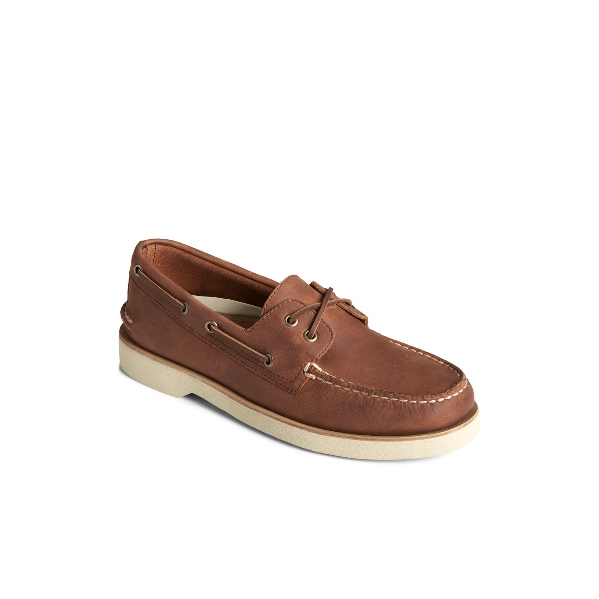 Dark Beige Sperry Authentic Original Double Sole Cross Lace Boat Shoe | 5089-MEYBJ