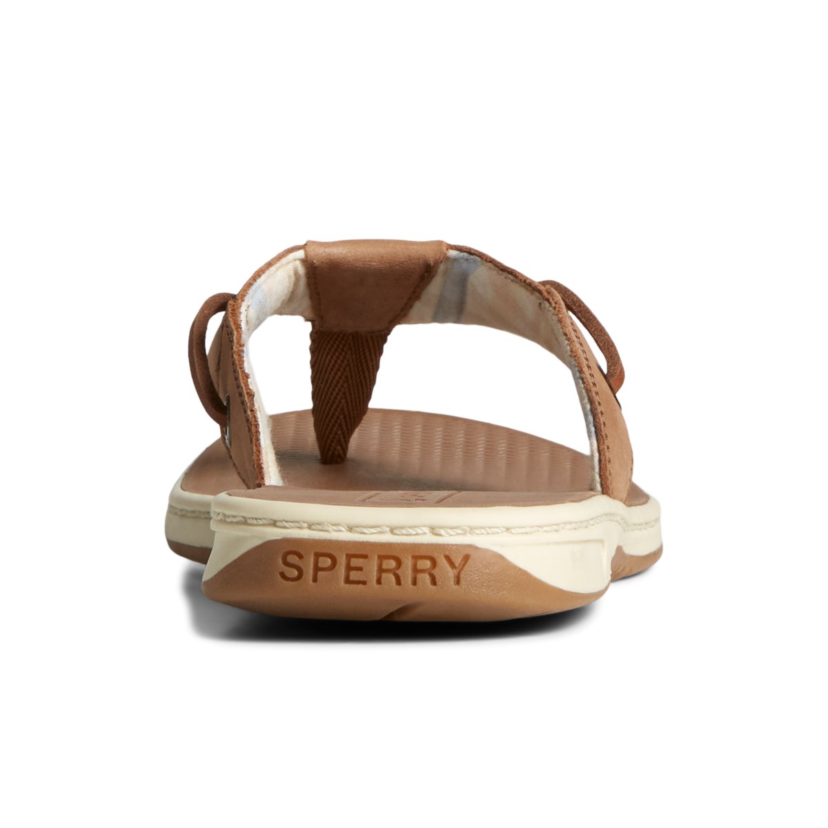 Dark Beige Sperry Seafish Leather Flip Flop | 3408-UFZIP