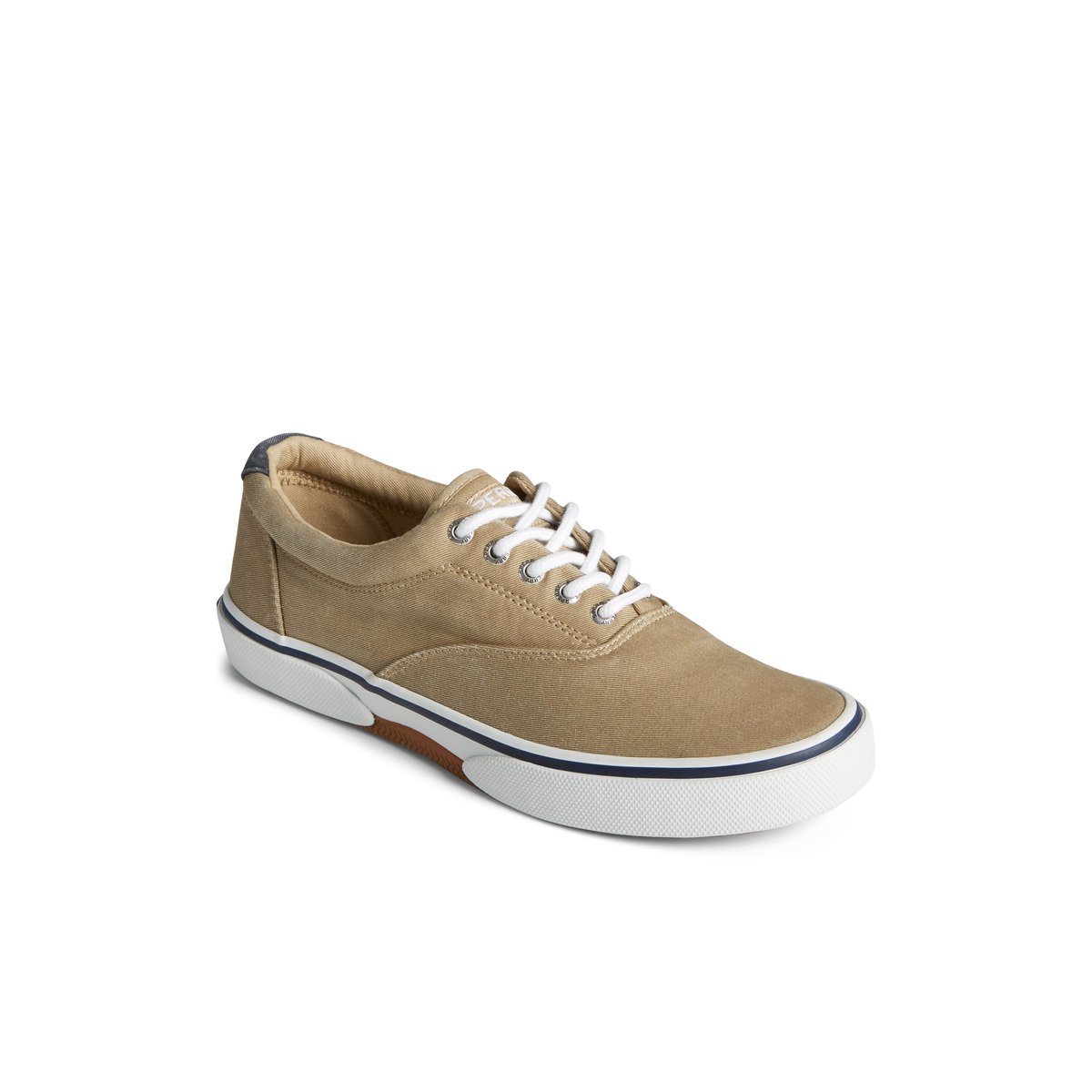 Khaki Sperry Halyard CVO Salt Washed Sneaker | 4837-SJUVZ