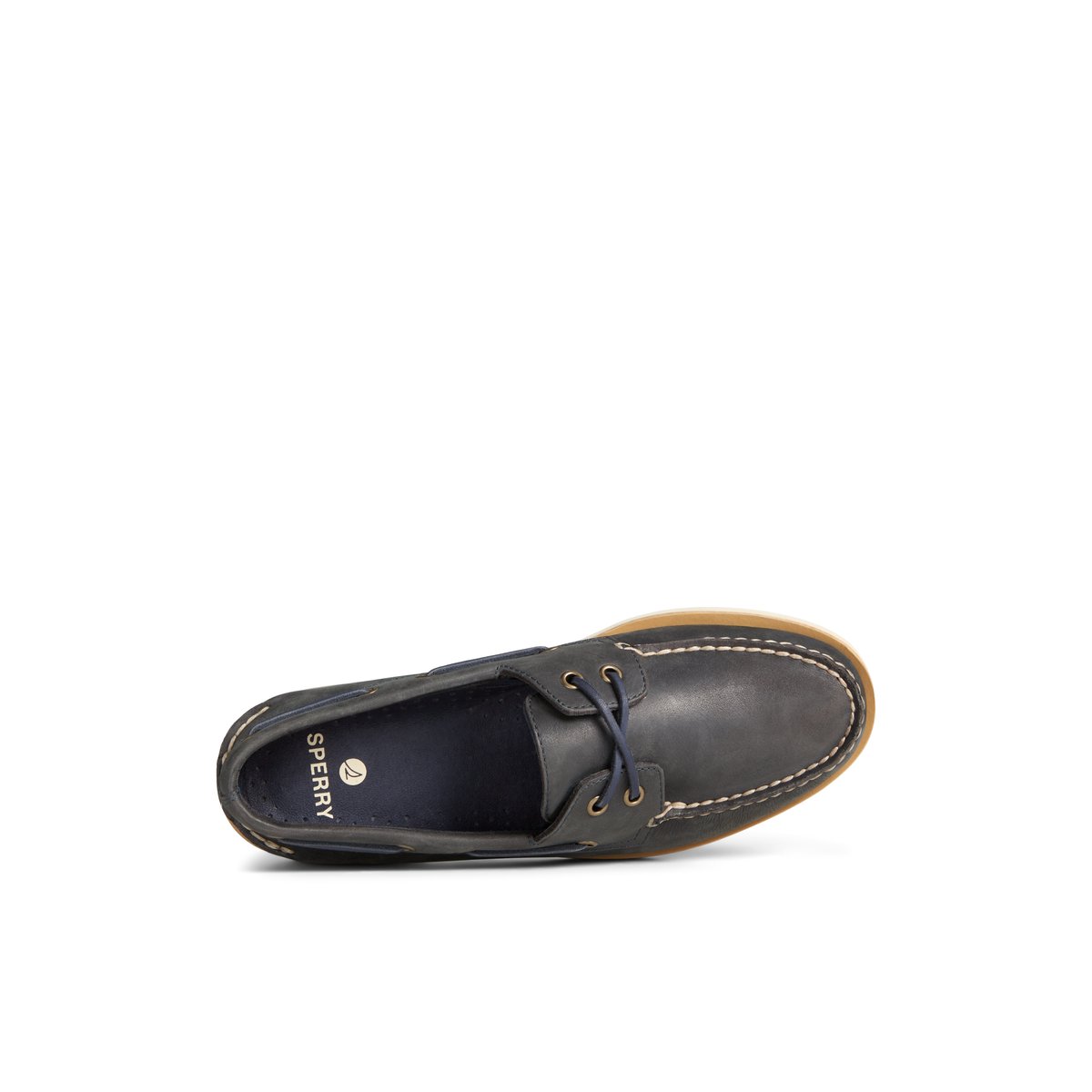 Navy Sperry Authentic Original Double Sole Cross Lace Boat Shoe | 8341-RVSIN