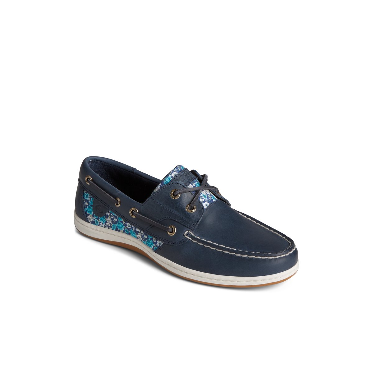 Navy Sperry Koifish Floral Boat Shoe | 8259-GVBAE