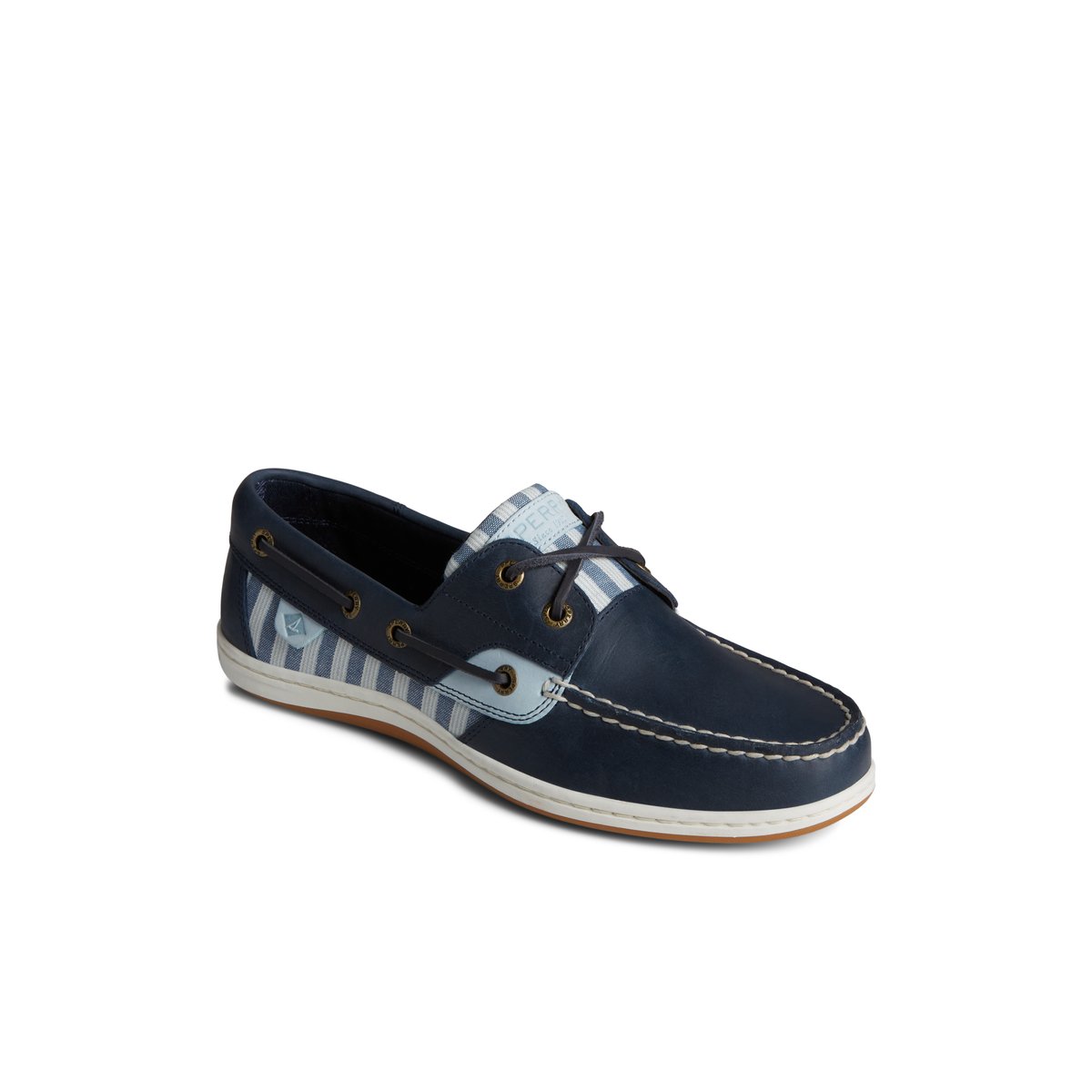 Navy Sperry Koifish Stripe Boat Shoe | 5470-RYDNC