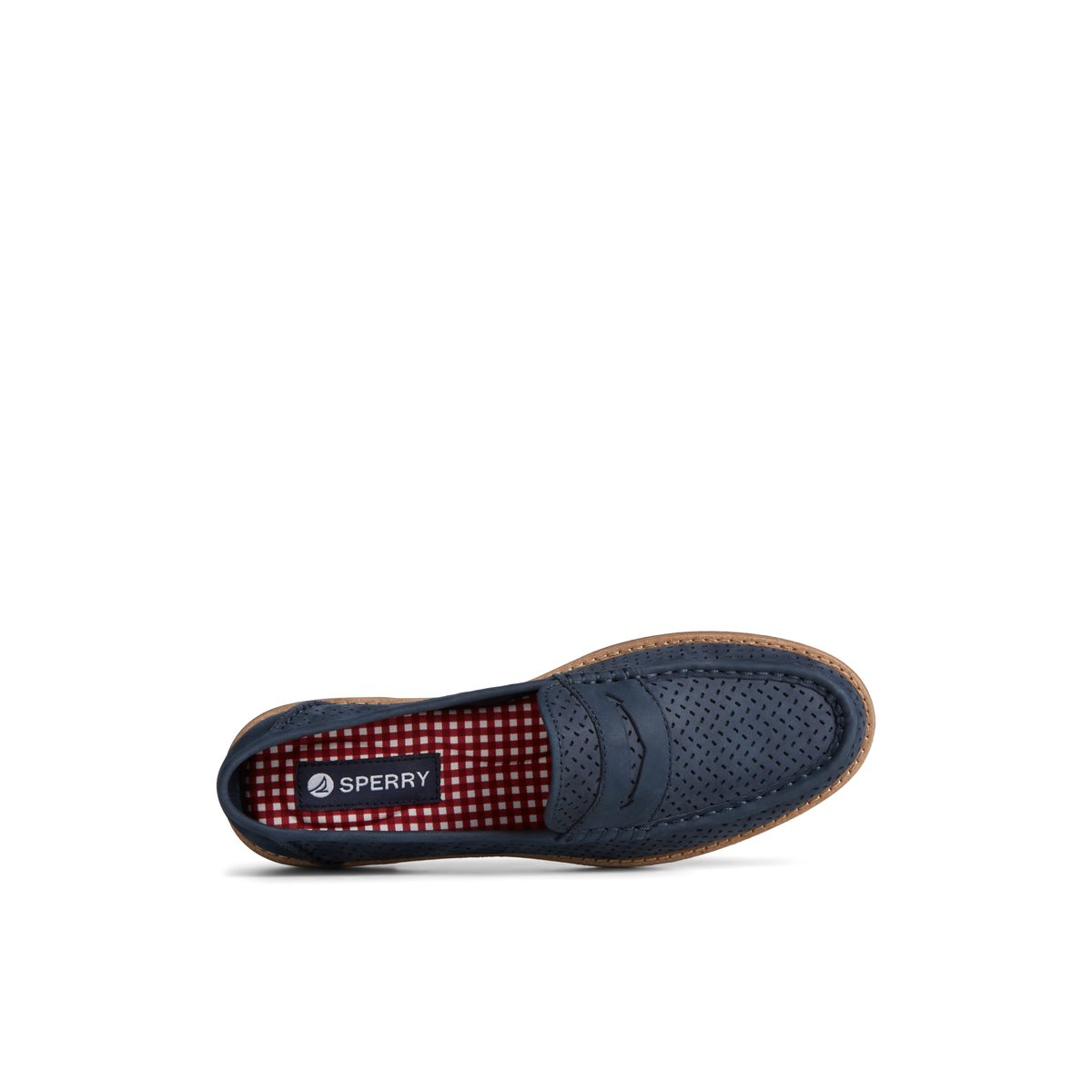 Navy Sperry Seaport Perforated Penny Loafer | 3259-ADGRN