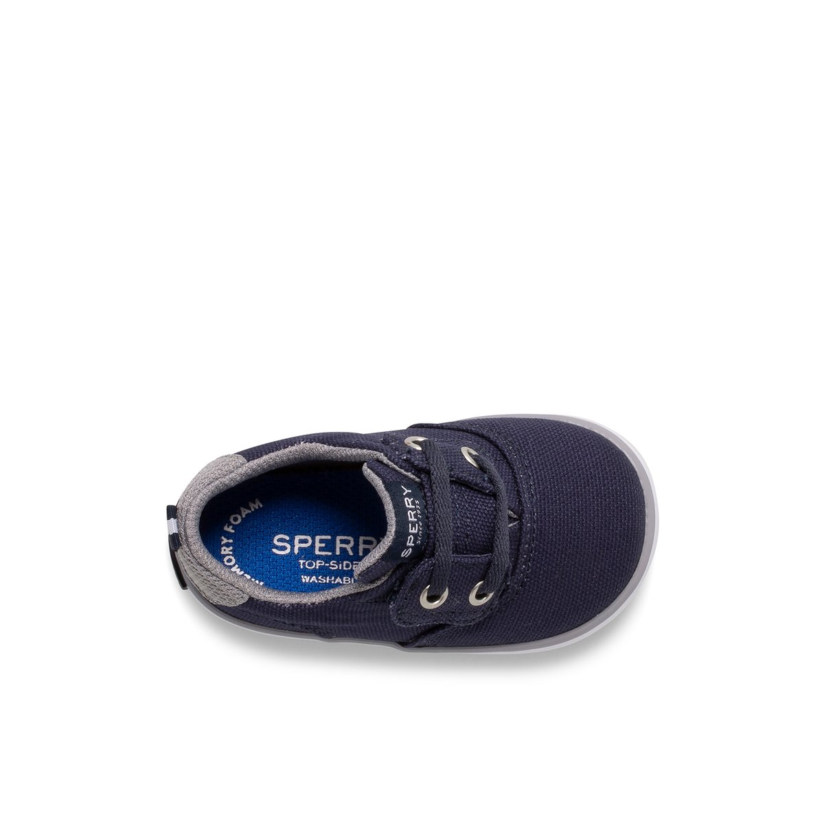 Navy Sperry Spinnaker Crib Junior Washable Sneaker | 6821-VSBHI