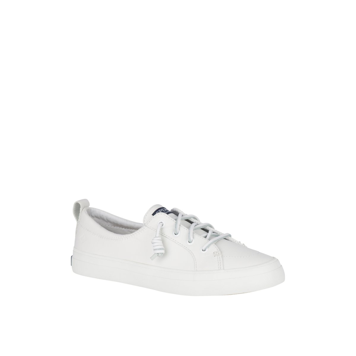 White Sperry Crest Vibe Leather Sneaker | 1872-MLDAQ