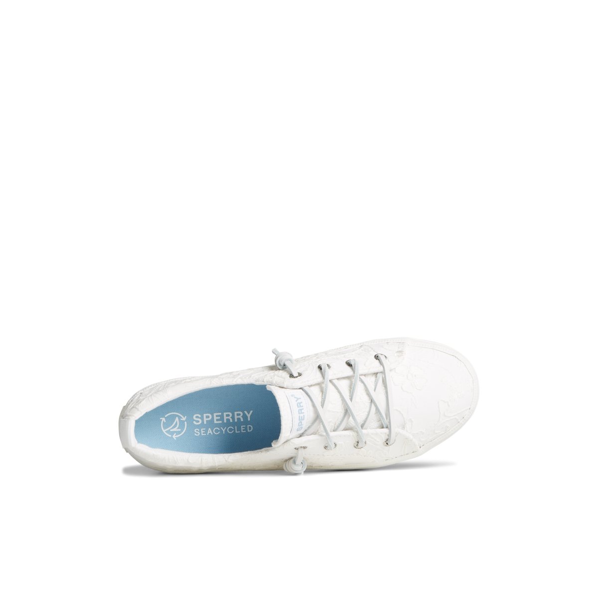 White Sperry Crest Vibe Platform Lace Platform Sneaker | 0163-MQKES