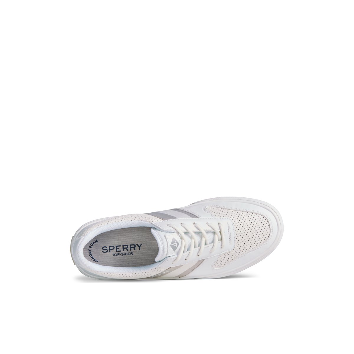 White Sperry Halyard Retro Lace Up Sneaker | 1463-HYFLA