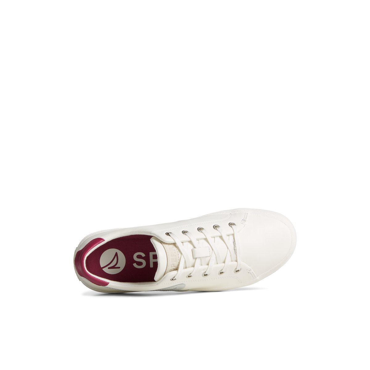 White Sperry Sandy Leather Metallic Sneaker | 7342-KQFWT