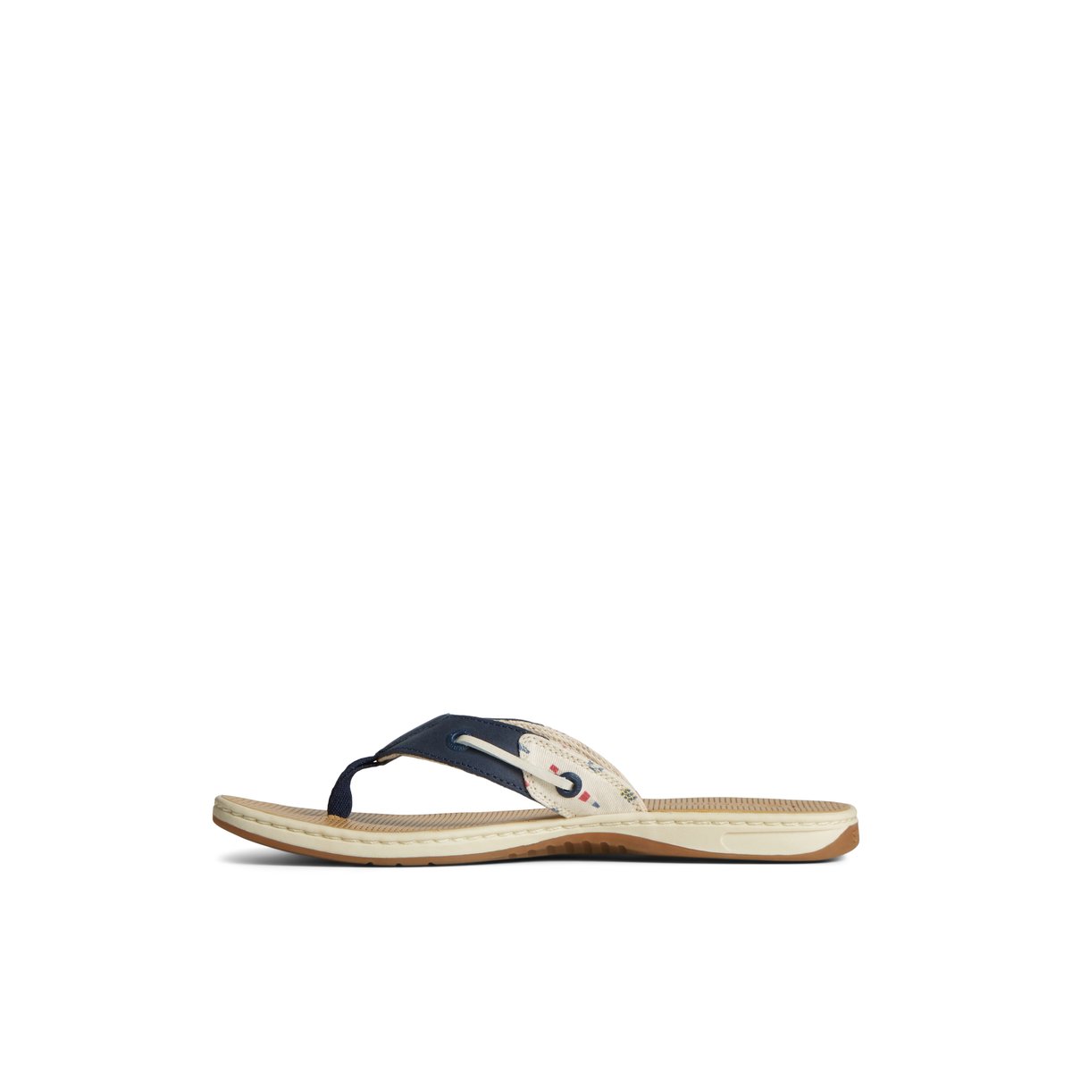 White Sperry Seafish Nautical Flip Flop | 5183-FZITY