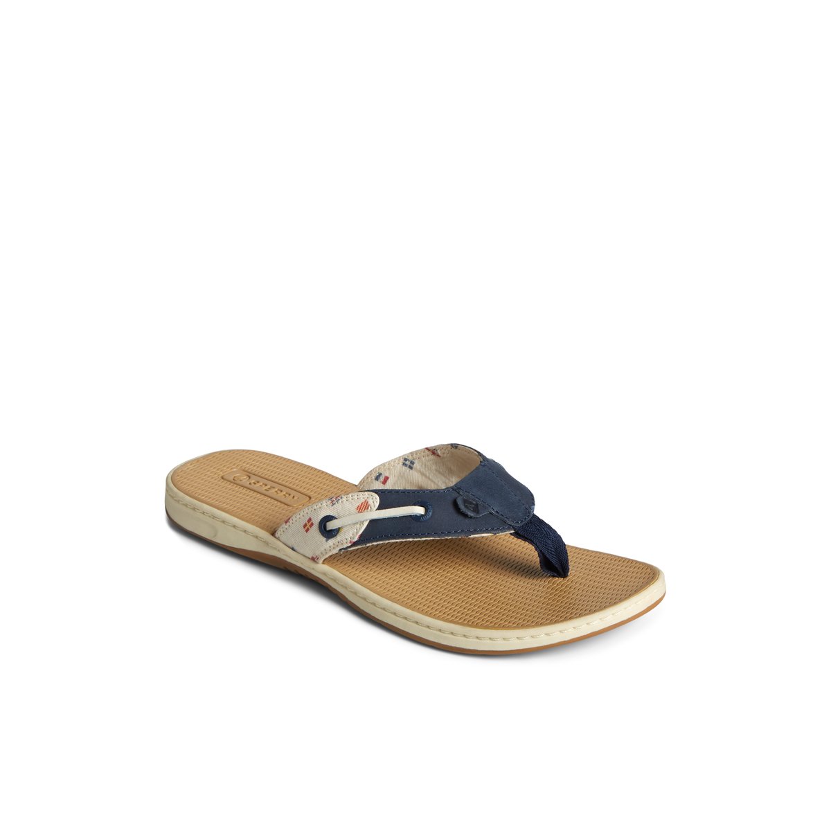 White Sperry Seafish Nautical Flip Flop | 5183-FZITY